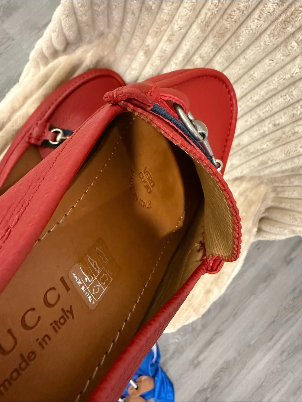 Gucci 322741 Red Pebbled driving loafers size 7 men’s. Excellent condition